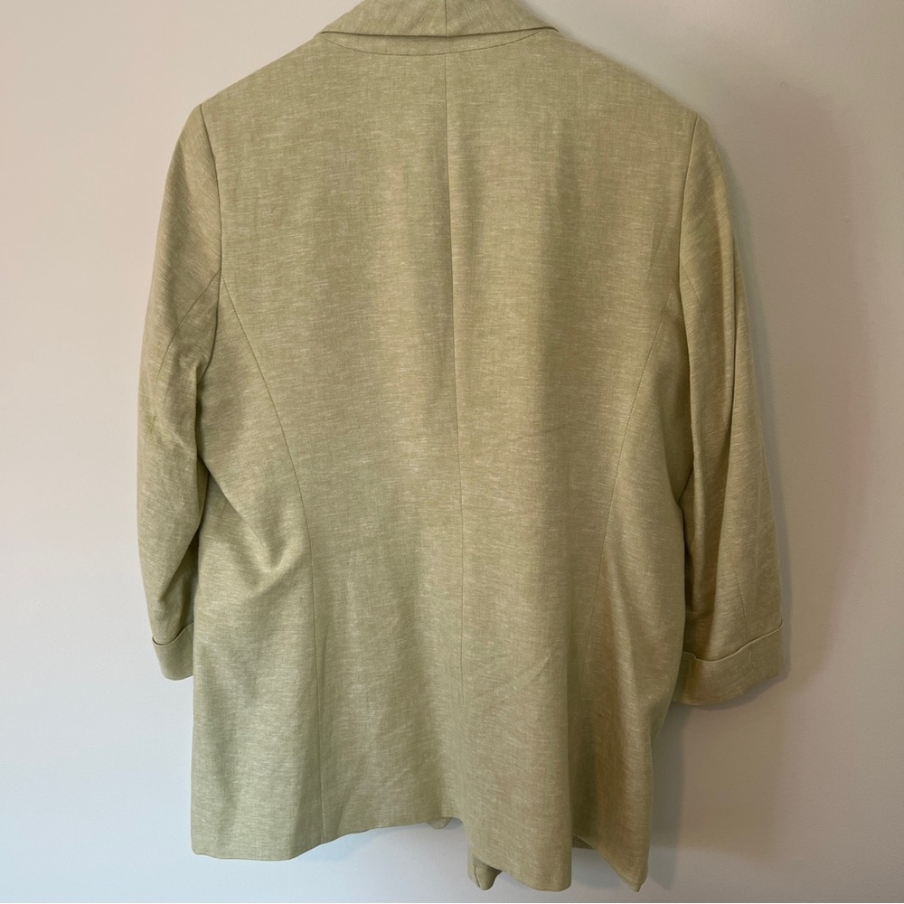 Anne Klein Light Green Linen Blend Blazer - Picture 6 of 10